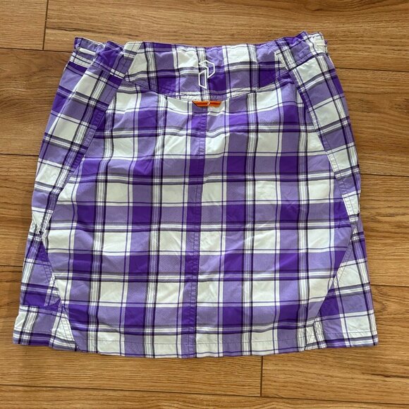 💜 Peak Performance Skirt Womens Small Purple White Plaid Golf Athleisure EEUC - Picture 4 of 4